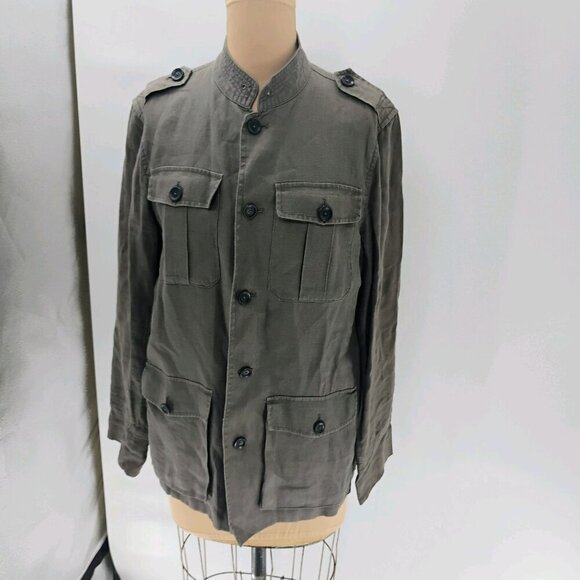 Zara 100% linen Military Officer Fully Lined Jacket - Picture 2 of 12